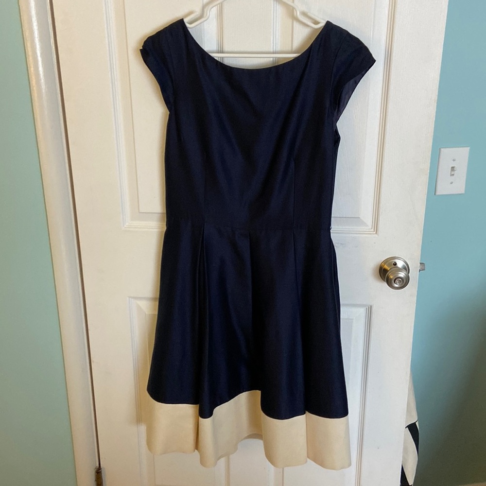 kate spade Navy and Cream Fit-and-Flare Dress